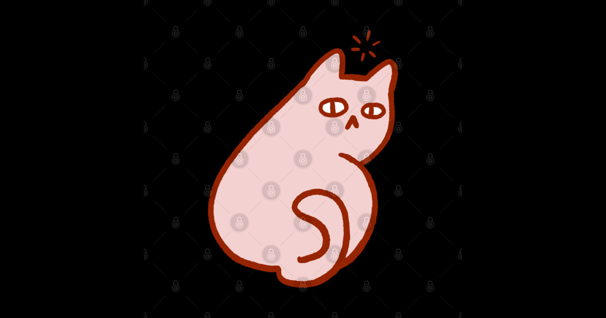 Pink Meow Looking Back - Cat Kitty Pink Chubby Animal Cute Lovel ...