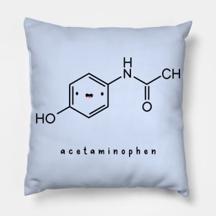 Kawaii Acetaminophen Paracetamol Chemical Structure Pillow