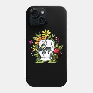 Skull with flower Phone Case