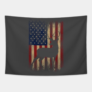 deer and usa flag Tapestry