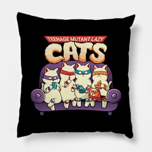 The Teenage Mutant Lazy Cats by Tobe Fonseca Pillow