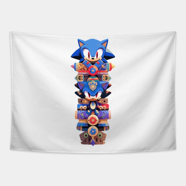 sonic totem Tapestry by weirdesigns