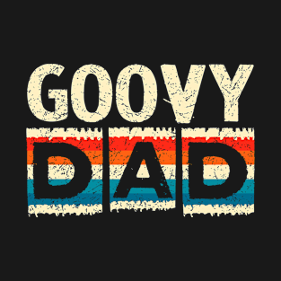 Mens Groovy Dad 70s Aesthetic Nostalgia 1970's Retro Dad T-Shirt