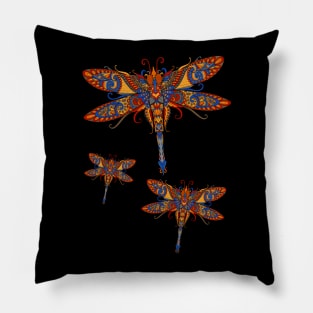 Ornate Dragonflies Pillow