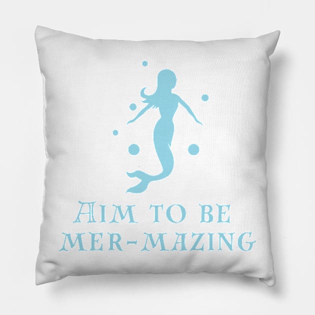 Mermaid club quote cute ocean graphic Pillow by CameltStudio