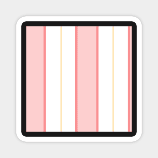 Pattern of white and pastel pink vertical regency stripes Magnet