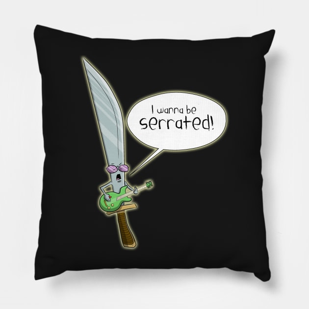 i wanna be serrated! Pillow by bobgoodallart