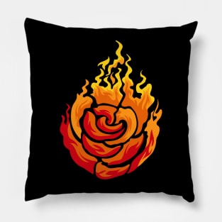 Flame Rose Fire Flower Pillow