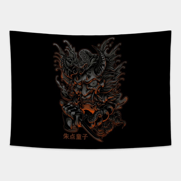 shuten doji oni Tapestry by setiaoneart