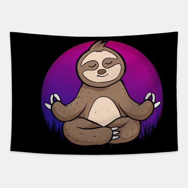 Yoga Sloth Tapestry by RockReflections