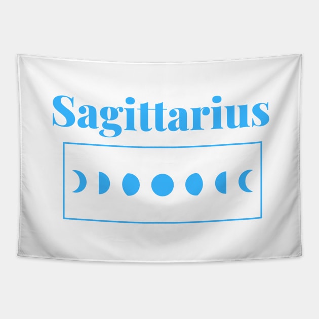 Sagittarius with Moon Phases Tapestry by Susy Maldonado illustrations