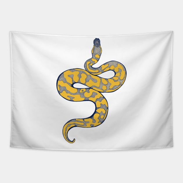 Yellow Python Tapestry by Jess Adams