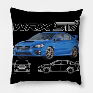 subie Type S VAB 2019 Pearl world rally blue print Pillow