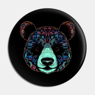 Colorful Psychedelic Mandala Panda - Vibrant and Eye-catching Design Pin