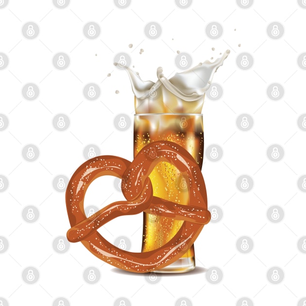 Pretzel with Beer by AnnArtshock