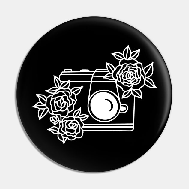 Floral Camera Pin by DANPUBLIC