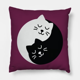 Yin Yang Cats Pillow