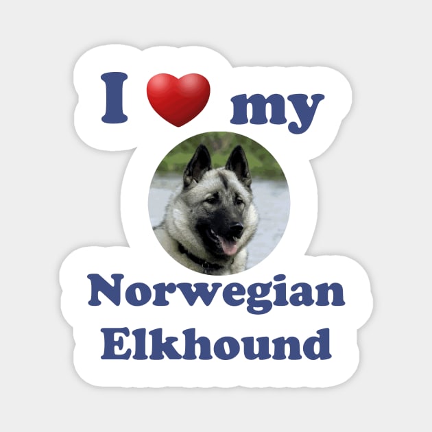 I Love My Norwegian Elkhound Magnet by Naves