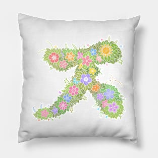 "ㅈ" Floral Letter Hangeul Pillow