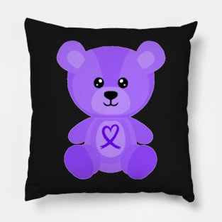 Purple Awareness Bear Pillow