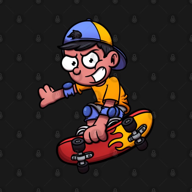 Cool Teenage Boy Skateboarding by TheMaskedTooner