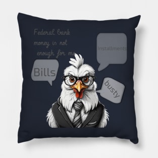 Mr. Chicken, the white accountant Pillow