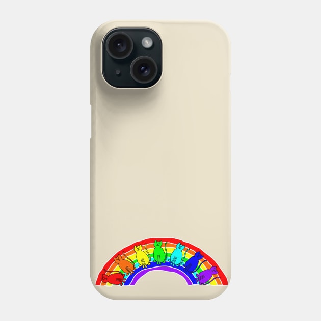 Rainbow of Cats Phone Case by ellenhenryart