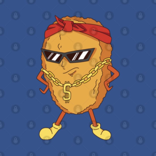 cartoon nugget with sunglasses and a chain around his neck by MN-STORE