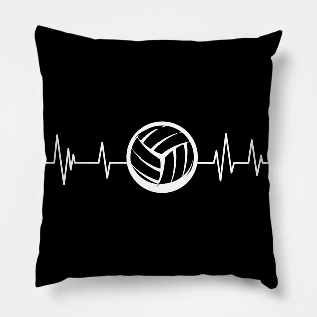 volleyball heartbeat sports lover volleyball Pillow by mezy