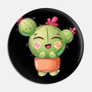 Sunset Smile Of Funny Cactus Flowerpot Summer Style Pin