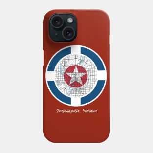 Indianapolis flag and map mashup Phone Case