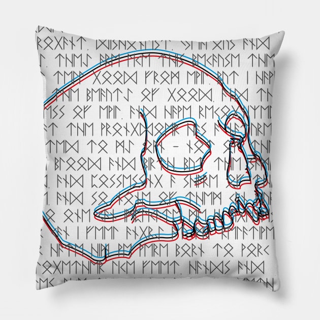 Marcus Aurelius Quote in Runic - 3D Skull Pillow by FateRoarerGodViaBlood