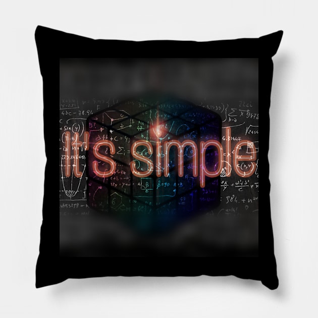 It's simple, for complicated people Pillow by CreakyDoorArt