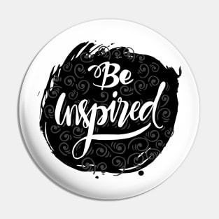 Be inspired phrase hand lettering with feathers. Pin