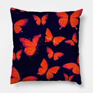 neon butterflies Pillow