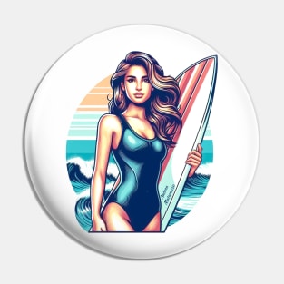 Girl Sport Surf Pin