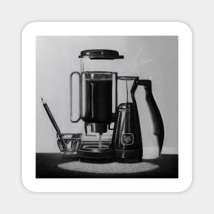 Coffee Pen Monochrome Pointillism Vintage Magnet