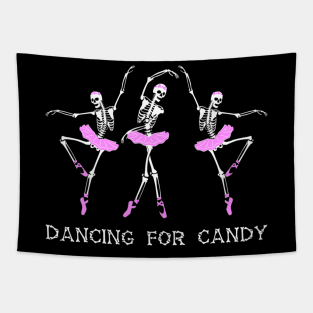 Ballet Dancing Skeleton Funny Halloween Costume Gift Tapestry