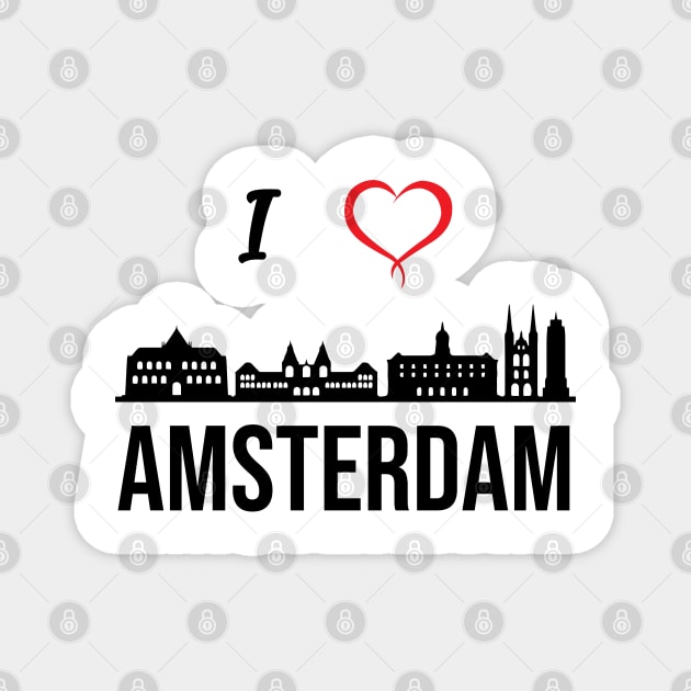 I love Amsterdam, Holland Magnet by alltheprints