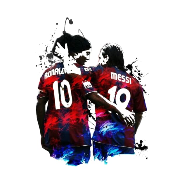 Illustration Messi And Ronaldinho by ivonlionard