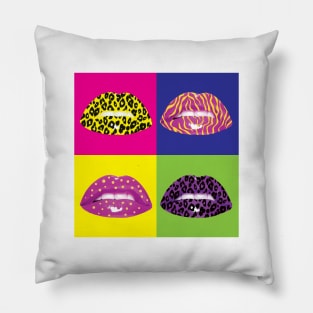 A colorful lips. Pop art Pillow