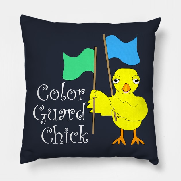 Color Guard Chick White Text Pillow by Barthol Graphics