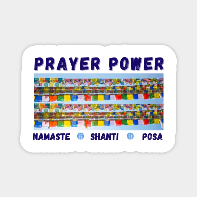 power of prayers with prayer flags (Sanskrit) Magnet by Rebecca Abraxas - Brilliant Possibili Tees