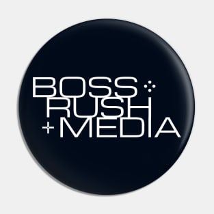 Boss Rush Media Logo Word White Pin