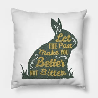 Rabbit silhouette with motivational words of wisdom Pillow