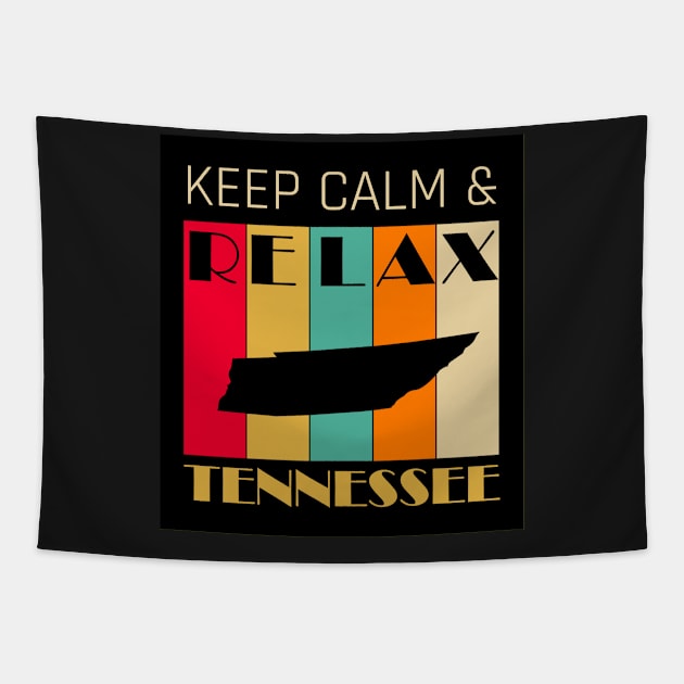 TENNESSEE - US STATE MAP - KEEP CALM & RELAX Tapestry by LisaLiza