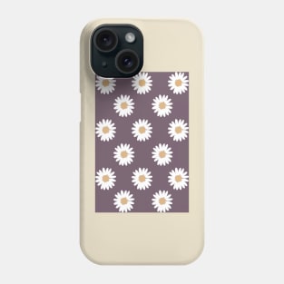 muted mauve purple neutral camel daisy flower floral pattern Phone Case