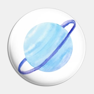 Uranus Watercolor Illustration Pin