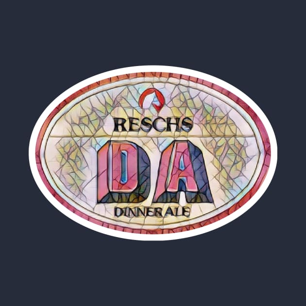 RESCHS DA - Dinner Ale Vintage Beer Label by Simontology