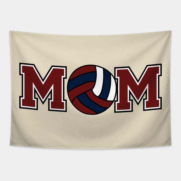 Volleyball Mom Burgundy and Navy Tapestry by capesandrollerskates 